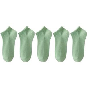 YIJIANUO Vrouwen 95% Gekamd Katoen Zakelijke Jurk Sokken Zachte Ademend Enkellengte Kleurrijke 5 Paren/partij Voor Lente Zomer, 5 paar groener, 38