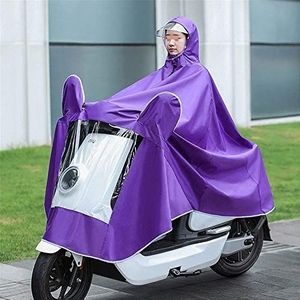 Fietsregenjas Regencape Poncho Scootmobielhoes met capuchon for kamperen(Purple,4XL)