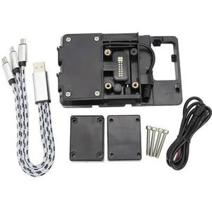 Telefoonhouder Voor Motorfiet Telefoon Houder Voor B&MW R 1200 RT R1200RT Hieronder 2009 Nieuwe Navigatie Beugel Motorfiets Navigator USB Opladen 2008 2007 2006(Black Mobile phone holder)