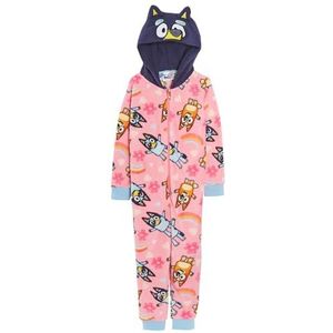 Bluey - Onesie - Warme alles-in-één pyjama voor kinderen - Fleece Pjs met verkleedkap 3D-oren