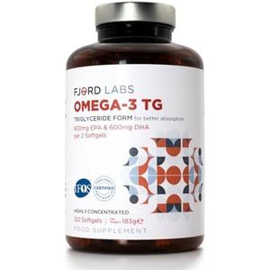 Omega -3 TG | Triglyceridevorm | IFOS-gecertificeerd | 900mg EPA & 600mg DHA per 2 capsules | 120 capsules
