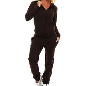 Gennadi Hoppe Joggingpak voor dames, trainingspak, sportpak, donkerbruin, M