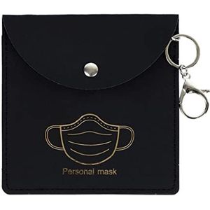 Courtieyeardceastea Face Cover Tas met Kreeft Sluiting Waterdicht Masker Organizer Houder Zwart 12x12x2cm, Zwart 12x12x2cm, 12x12x2cm