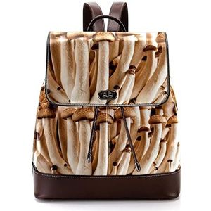 verse bruine paddestoel patroon gepersonaliseerde schooltassen boekentassen voor tiener, Meerkleurig, 27x12.3x32cm, Rugzak Rugzakken
