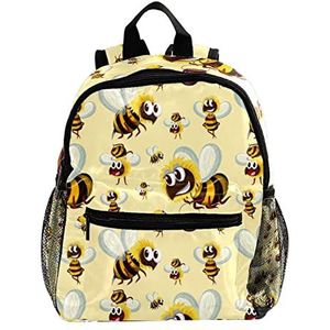 Mini Rugzak Pack Tas Leuke Cartoon Geel Bumble Bee Patroon Leuke Mode, Meerkleurig, 25.4x10x30 CM/10x4x12 in, Rugzak Rugzakken
