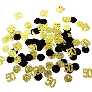 Feestdecoraties 300st zwart goud papier confetti cirkel stippen glitter feesttafel confetti voor bruiloft babyborrel verjaardagsfeestje tafeldecoratie (kleur: 50 goud)