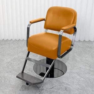 PA-DABAOO Moderne Kappersstoelen Voor Kapperszaken, Kapsalonstoel Met Zware Hydraulische Pomp, 360 Graden Draaibare Styling, Schoonheidssalon, Tatoeage-Uitrusting, Verstelbare Hoogte,Oranje