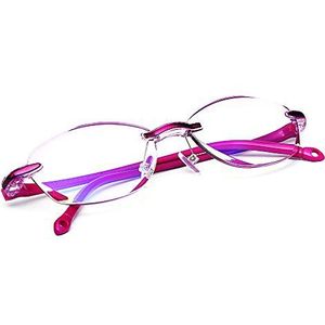 TERAISE Randloze leesbril Mode Diamond Cut Edge Design Anti-blauwe lens Brillezers voor…
