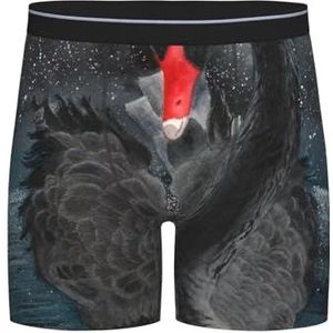 GRatka Boxer slips, heren onderbroek Boxer Shorts been Boxer Slip Grappige nieuwigheid ondergoed, aquarel zwarte zwaan, zoals afgebeeld, XL