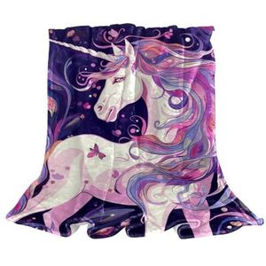 Gooi dekens voor vrouwen, bankdekens en plaids, vlinder en eenhoorn, 59x78 inch