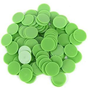 Pokerfiches 100 stks/partij Creative Gift Accessoires Plastic Poker Chips Casino Bingo Markers Fun Family Club Game Toy 100x 24mm Pokerfiches Set (Size : Green)