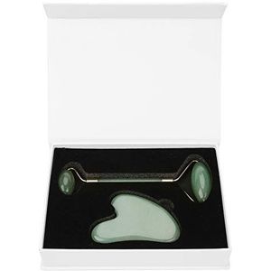 Hztyier Gua Sha Scraping Massage Tool Groene Quarz Gua Sha Board met dubbele kop Jade Roller voor gezicht Hals Spa ontspanningsmassage