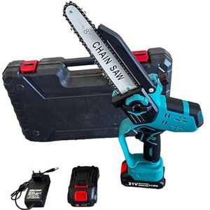 Mini draadloze kettingzaag, 8000 mAh, 6 inch mini-kettingzaag, met 1150W- motor, veiligheidsslot en meerdere accessoires, ideale handkettingzaag voor tuinieren, takken zagen, hout zagen, MC1-1