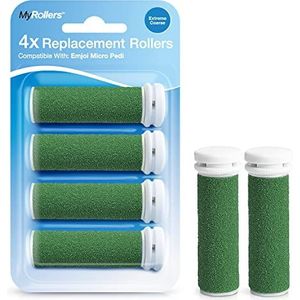 My Rollers™ Minerale reserverollen (groen) voor Emjoi Micro Pedi in verpakking van 4 stuks, extreem grof