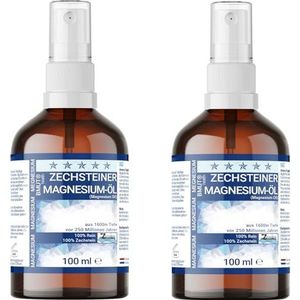 2 x 100 ml magnesiumolie spuitfles – spray – hoogste kwaliteit (31%) | 100% Zechstein | huidmassage sport & spieren | ontspanning