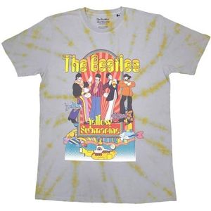 The Beatles Geel Submarine Band And Fish Dye Wash T Shirt L