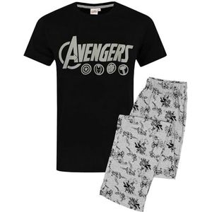 The Avengers Pyjama voor heren Logo Marvel Lounge broek en T-shirt set