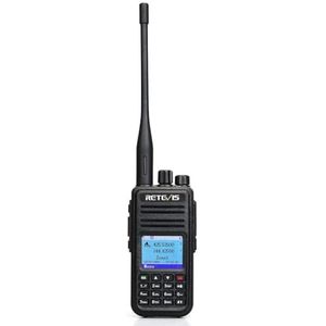 Retevis RT3S DMR Walkie Talkie GPS Dubbele Band 3000 Kanalen DTMF Opnamefunctie dubbele Timsleuf Digitaal Handzender Compatibel met MOTOTRBO TierI& II (1 Stuk, Zwart)