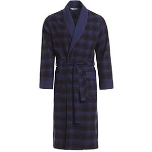 Revise RE-501 Ochtendjas voor heren, geruit, 100% katoen, Donkerblauw 1034, XL