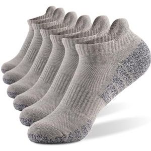 YIJIANUO 3 Paar Verdikte Handdoek Bodem Running Sokken Mesh Boot Sokken Antislip Ademend Sport Sokken Laag Cut Mannen Sokken Vrouwen Sokken, 3 paar lichtgrijs, XL 43-47