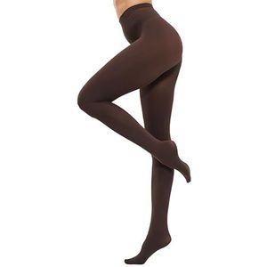 CozyWow Damespanty, elastisch, semi-ondoorzichtige panty in 25 kleuren, 80 denier, Koffie, L-XL