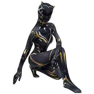 Meisjes Vrouwen Black Panther Shuri Kostuum Outfit Bodysuit met Masker Superheld Cosplay Jumpsuit Avenger Halloween Masquerade Party Zentai Kostuums Kinderen Volwassenen,Black-140~150cm