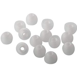 Xcessor 7 paar (14 stuks) siliconen vervangende oortelefoon oordopjes. Vervangende oordopjes voor populaire in-ear hoofdtelefoons. (M, transp/wit)