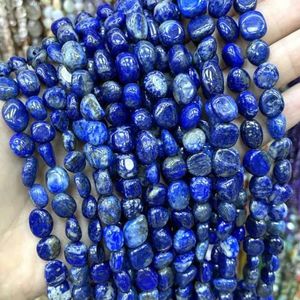5-10mm onregelmatige natuursteen Jades Agaat Citrien Amazoniet kwarts kralen voor sieraden maken DIY armband oorstekers-Lapis lazuli-8-10mm