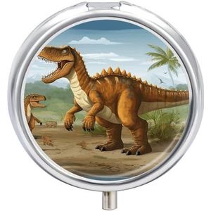 Jurassic Periode Dinosaurus Pil Case Reizen Pil Container Mini Reizen Geneeskunde Tablet Vitamine Houder Organizer Geneeskunde Kabeljauw Leverolie Opslag