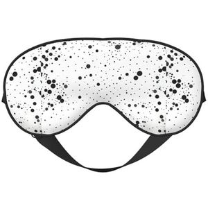 Zwart-witte stipdruk voor alle gelegenheden slaapmasker met dubbelzijdige verstelbare riem, perfect voor diensten en reizen