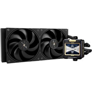 Thermalright FW 240 zwarte CPU-waterkoeling, 240 AIO-koeling, IPS 320 x 240 resolutie LCD-scherm, vloeibare CPU-koeler voor AMD/Intel vloeibare CPU-koeler: LGA1700/AM4/AM5, AIO-waterkoeler
