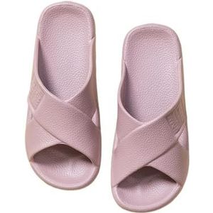 Doucheschoenen, Cross Design EVA Indoor Slippers for Mannen en Vrouwen(Purple,38 EU)