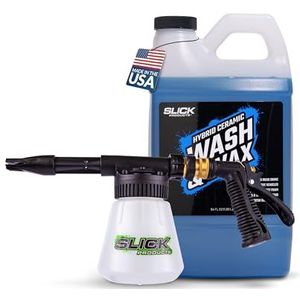 Slick Products Wash & Wax (64 oz.) + Tuinslang Foam Gun Bundel - Super Geconcentreerde Autowasserette Foam Shampoo voor Auto, Truck, RV, Camper, Toy Hauler en Boot.