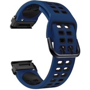 QuickFit 22 mm 26 mm Siliconen Sportarmband geschikt voor Garmin EPIX GEN2 Fenix7 7X Solar/6X 6XPro 5XPlus Forerunner 935 Enduro 2 Armband (Kleur: Blauw Zwart, Maat: Voor Garmin Fenix 6)