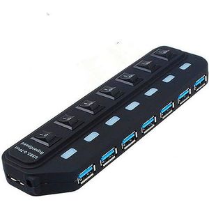 Hoge snelheid USB3.0 Data Hub 7-poorts USB-uitbreiding met individuele machtsschakelaar