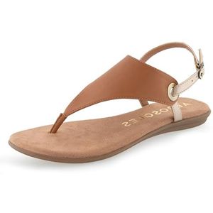 Aerosoles Platte sandaal voor dames, Tan Combo, 4.5 UK Wide