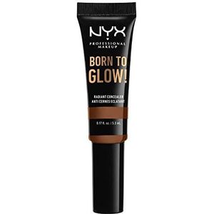 NYX Professional Makeup Born to Glow Radiant Concealer, glinsterende afwerking, reductie van donkere kringen, highlights en contouring, veganistische formule, kleur: cappuccino