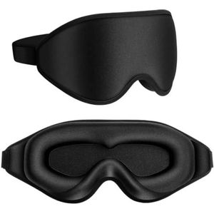 3D slaapmasker, blokkering, licht, slaapmasker voor oog, zacht oogmasker voor reizen, oogmasker, nachtmasker, ademend, blinddoek (type B-zwart)