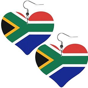 Vrouwen Oorbellen Mode Dangle Oorbellen Delicate Eardrop Sieraden Gift Faux Lederen Zuid-Afrikaanse Vlag, Eén maat, Leer, Geen edelsteen