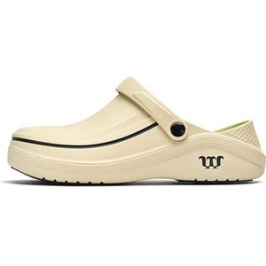 ARVALOLET Eva veiligheidsschoenen, ademende en oliebestendige kookschoenen voor buiten en werk, beige, 37 EU