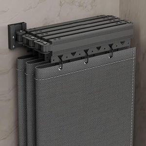 Opvouwbare Douchegordijnstang - Aluminiumlegering - 104-140 cm - Wandmontage - Verstelbare Hoek