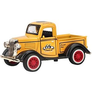Trek auto speelgoed, lichtmetalen pick-up truck speelgoed vrachtwagen model auto speelgoed, vrachtwagen model gegoten speelgoed geluid licht voor kinderen jongens(yellow)