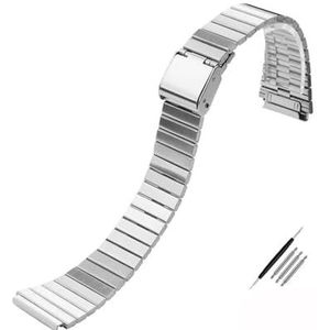 WAHRE Retro Kleine Vierkante Metalen Horlogeband Geschikt For Casio A158WA A168 / A159 / A169 / B650 / AQ230 Roestvrijstalen Armband 18 Mm (Color : C silver, Size : 18mm)
