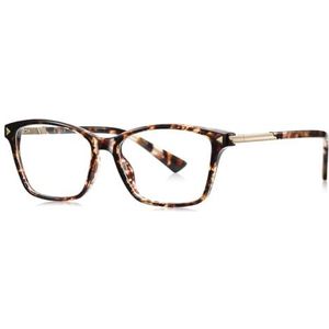 moomoobird Cat Eye Bril Anti-Blauw Licht TR90 Vierkante Mode Bril Frame voor Vrouwen, Luipaard met helder