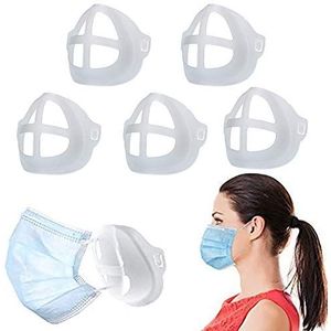 5 stuks maskerhouders, verbeterd, 3D-siliconen beschermhouder voor lippenstift, bescherm make-up, verbetert de ademruimte, helpt bij het bevorderen van een zachte ademhaling (5)