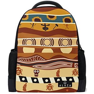 My Daily Afrikaanse Vintage Tribal Stripe Rugzak 14 Inch Laptop Daypack Boekentas voor Reizen College School