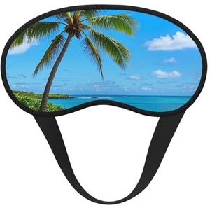 Tropische zee, kokosnootboom, tropisch slaapmasker, zacht, comfortabel oogmasker met verstelbare riem, verduisterend, oogslaapschaduwhoes voor vrouwen, meisjes, mannen, reizen, yoga, dutje in