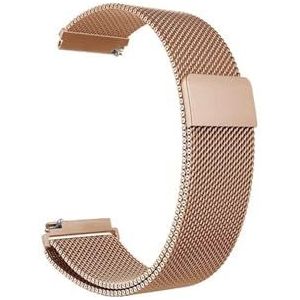 18mm 20mm 22mm metalen band geschikt for Garmin Vivoactive 3 4 4s band horloge geschikt for Venu 2 2s 3s SQ Forerunner 645 armband Milanese lus (Color : Rose Gold, Size : 20mm)