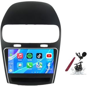 Android 14 Autoradio Sat Navi voor D-odge Journey(2011-2020) 9 Inch Touchscreen Multimedia Speler met Draadloze Carplay GPS Navigatie FM RDS Bluetooth 5G-WiFi SWC DSP,M120s