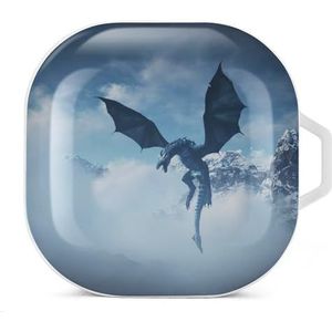Ice Dragon Oordopjes Hoesje Compatibel met Samsung Hard Shell Beschermhoes Wit-Stijl